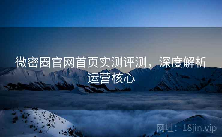 微密圈官网首页实测评测,深度解析运营核心