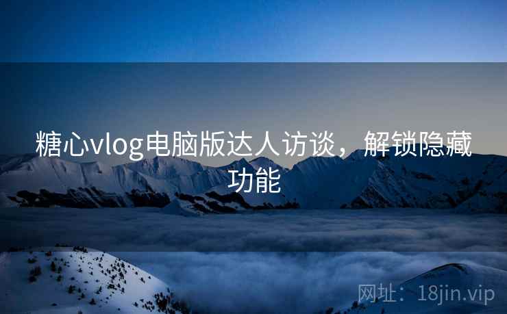 糖心vlog电脑版达人访谈，解锁隐藏功能